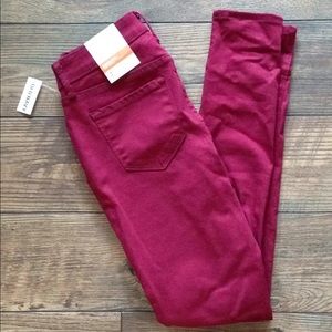 Old Navy maroon skinny jeans
